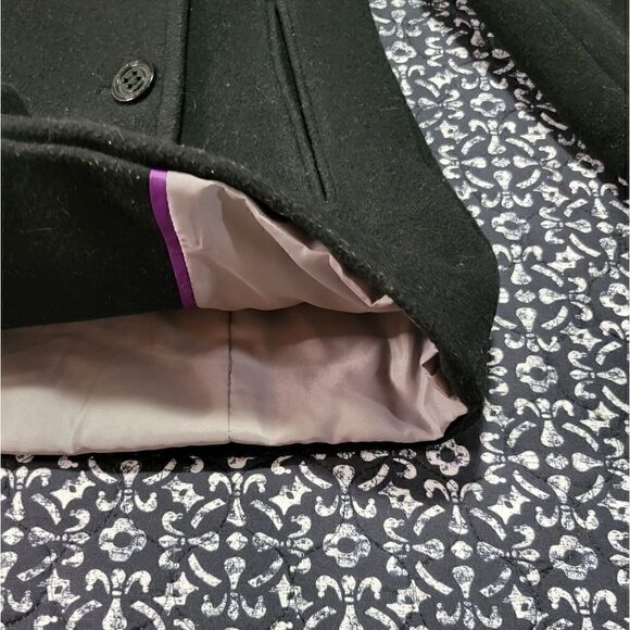 Calvin Klein Black Wool Pea Coat - Picture 3 of 9